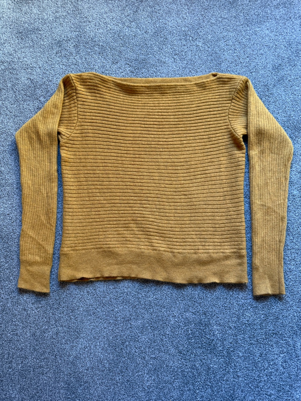 Babaton Ribbed Crewneck Sweater in Mustard
